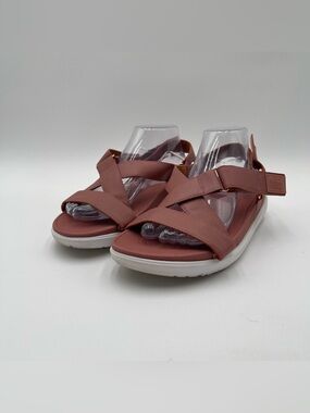 Fitflop Womens Loosh Dusty Rose Pink Mauve Strappy Leather Sandals US 10